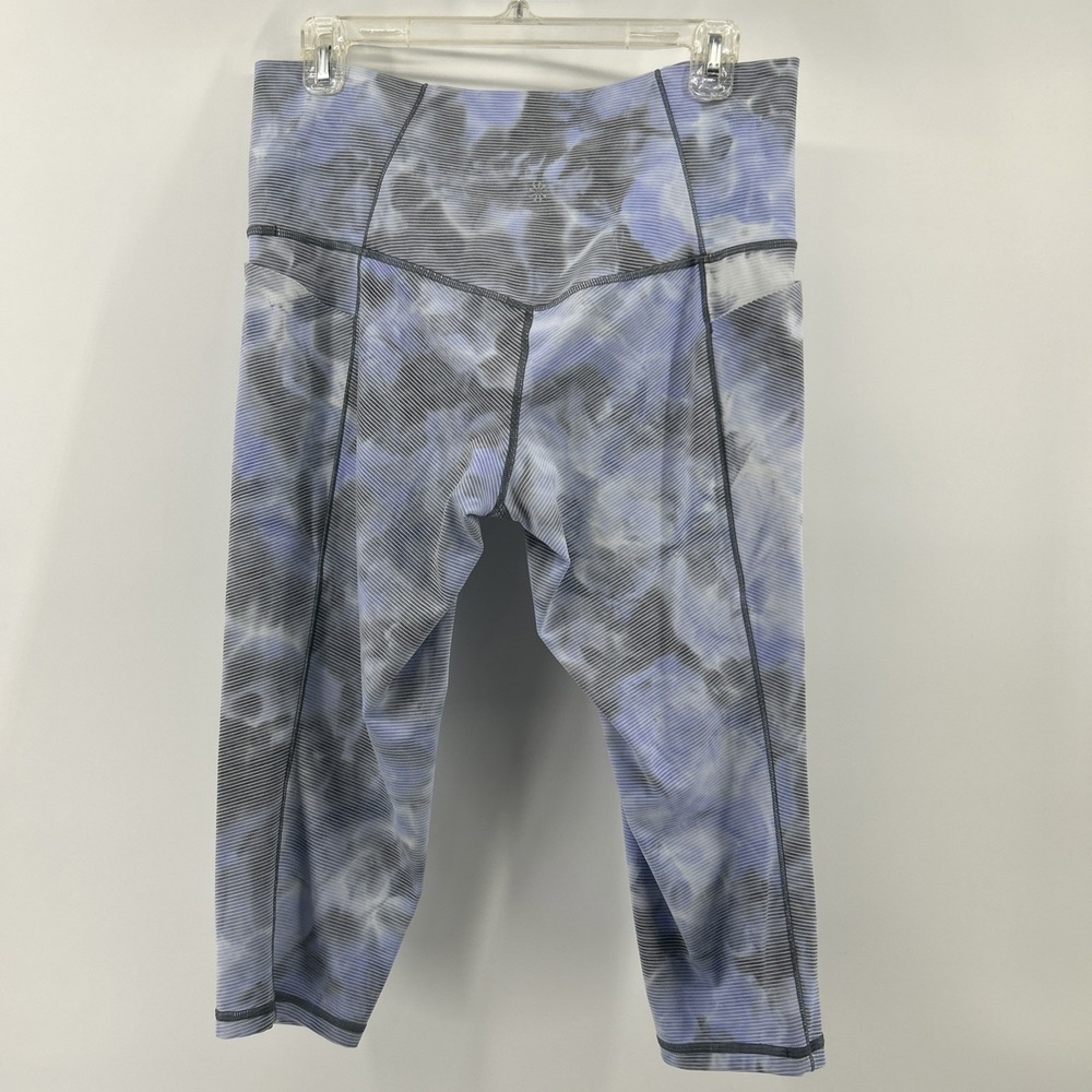Athleta Capri Leggings Pants Women's 1X Plus Blue Gray Tie Dye Yoga Run Exercise - Picture 3 of 14